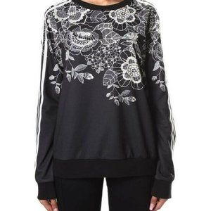 Adidas Florido Black Floral Sweatshirt S RARE